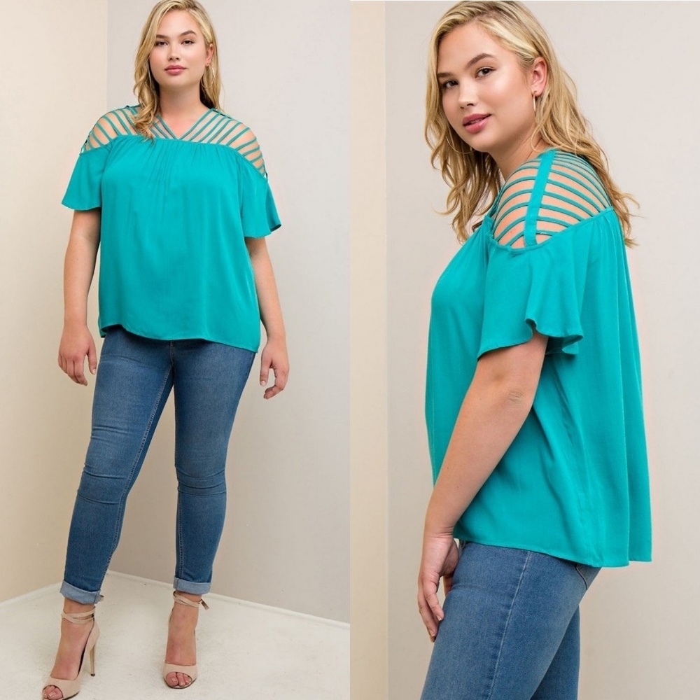 Jade Strappy Short Sleeve Top
